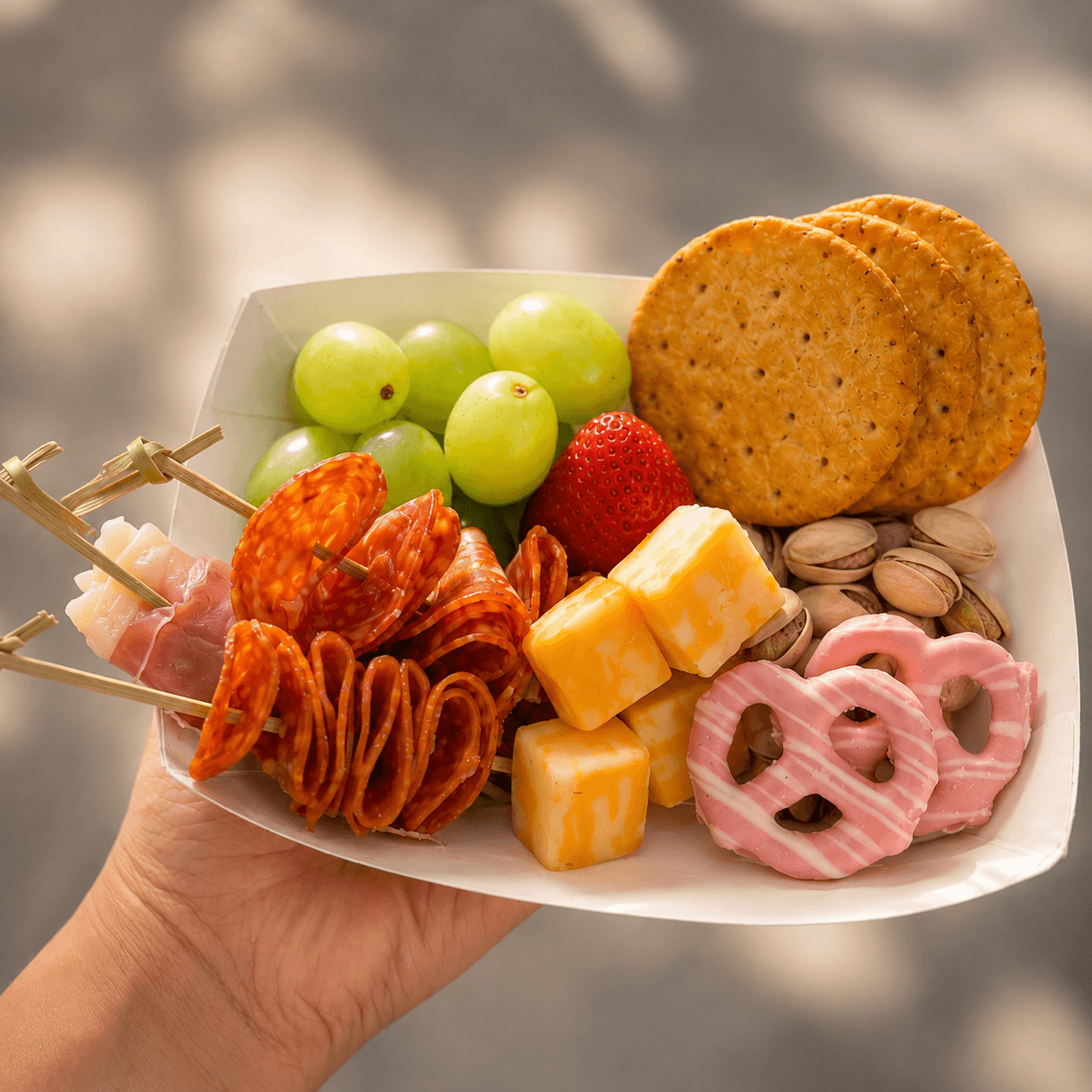 Custom charcuterie display styled for an event