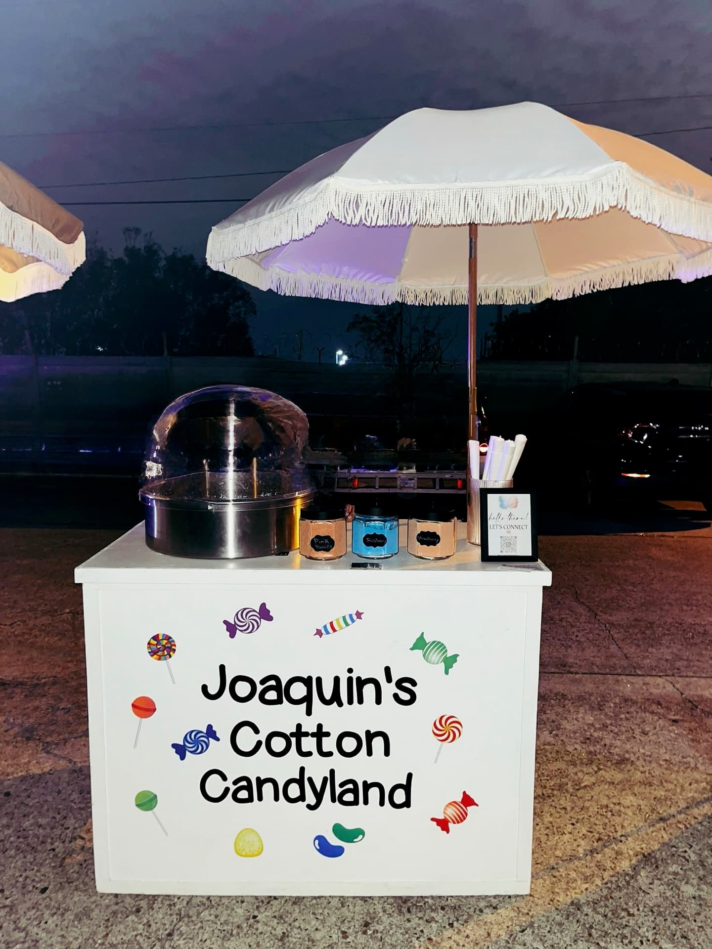 Cotton candy cart prepared for an event