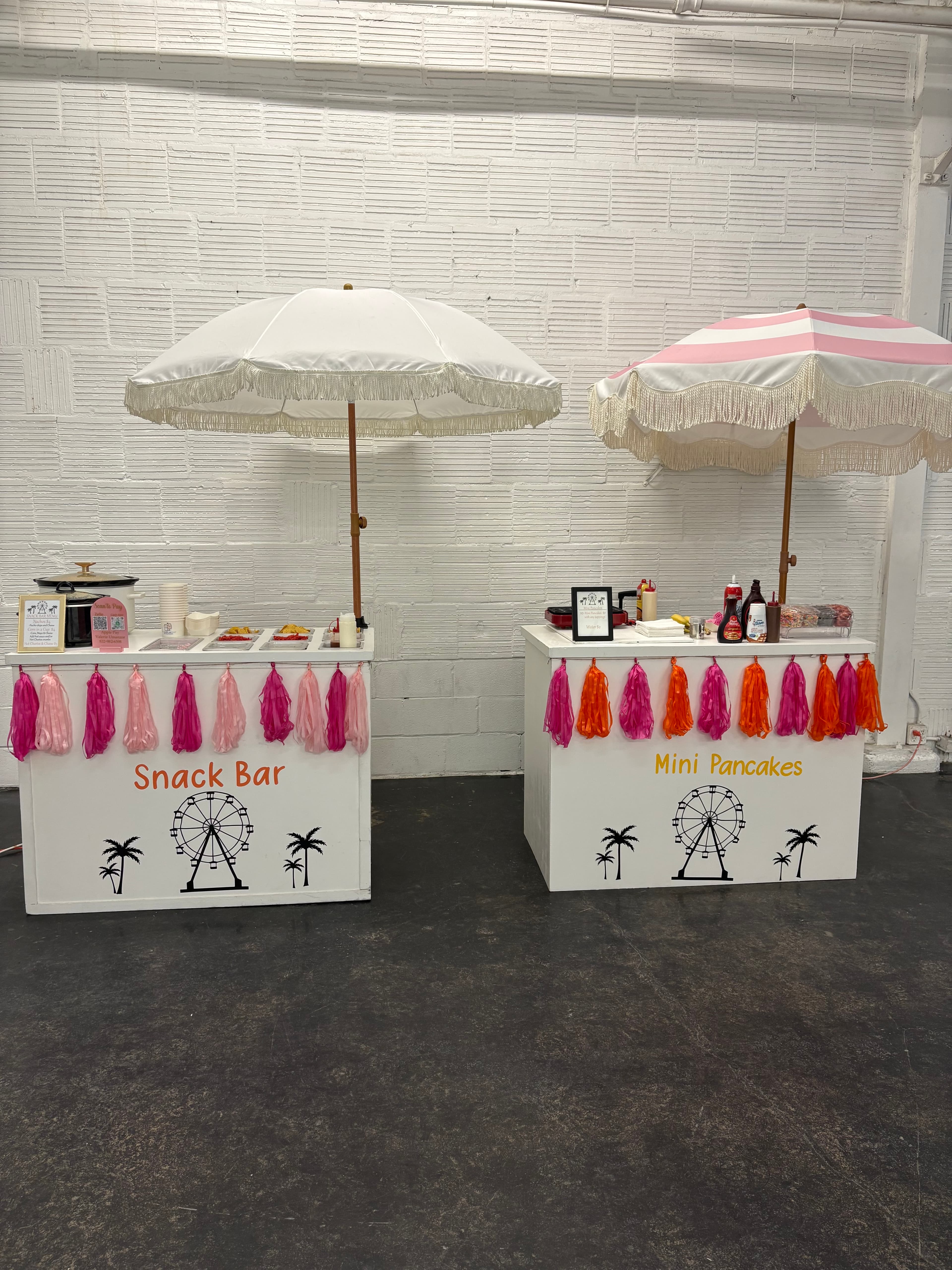 Mini pancake dessert setup