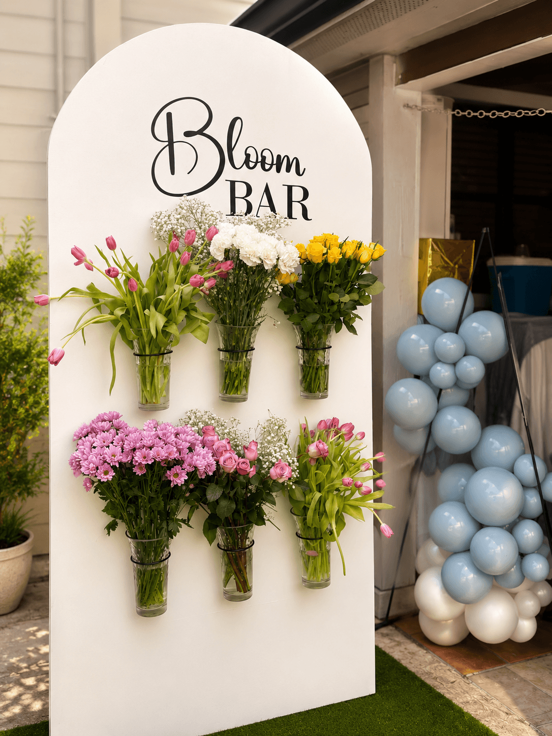 Bloom bar arranged with flowers